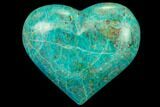 Polished Chrysocolla & Malachite Heart - Congo #83336-1
